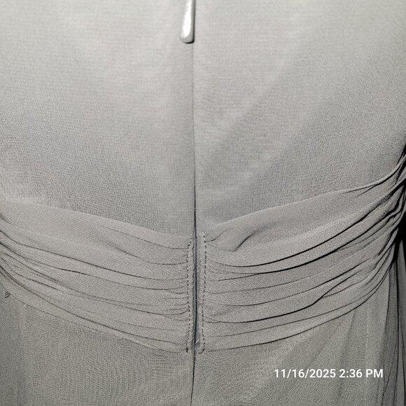 David’s Bridal Bridesmaid Prom Dress Gray Strapless Lined Size 12 - Picture 4 of 5